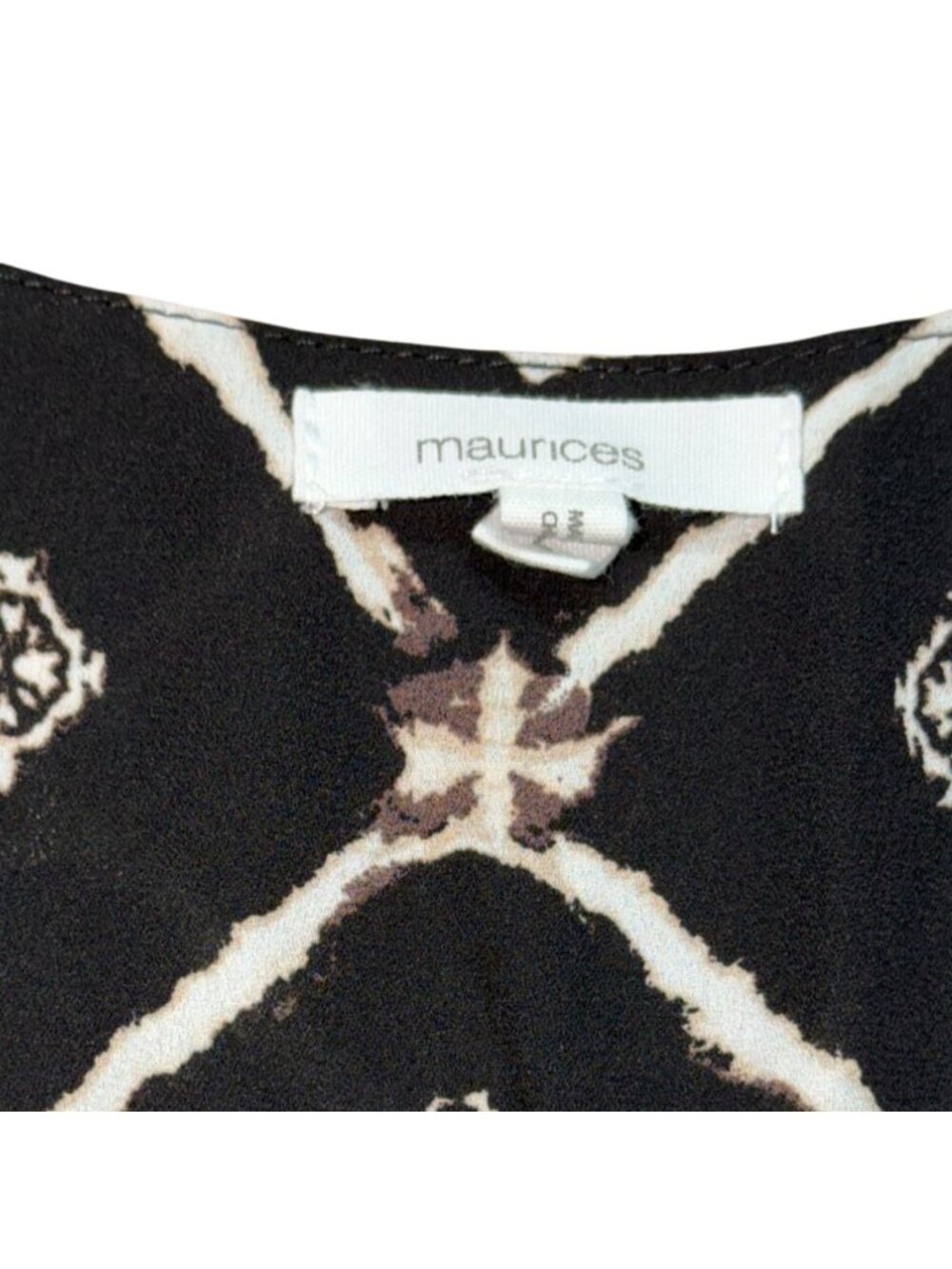 Maurices Womens Geometric Sleeveless Blouse-Black & White-L-GUC - Picture 4 of 6